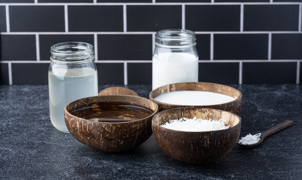 Jars and Bowls of Fresh Coconut Oil in the USA